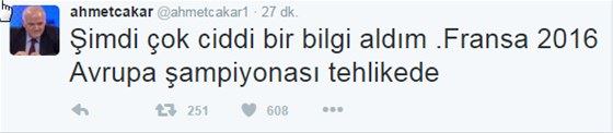 Çakar:'Fransa 2016 Şampiyonası tehlikede' - 1