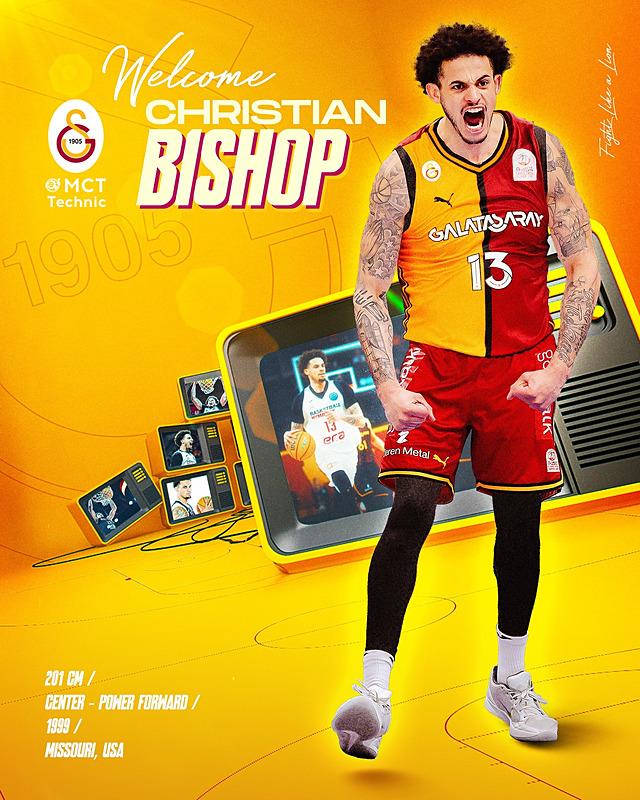 aSpor: Galatasaray Erkek Basketbol Takımı Christian Bishop transfer etti