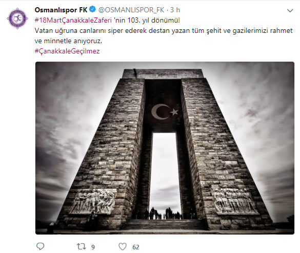 Futbol dünyasından 18 Mart paylaşımları