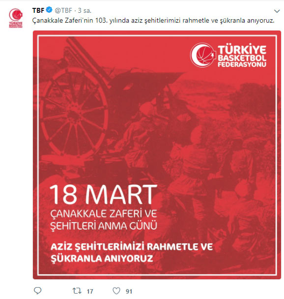 Futbol dünyasından 18 Mart paylaşımları