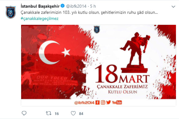 Futbol dünyasından 18 Mart paylaşımları