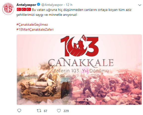 Futbol dünyasından 18 Mart paylaşımları