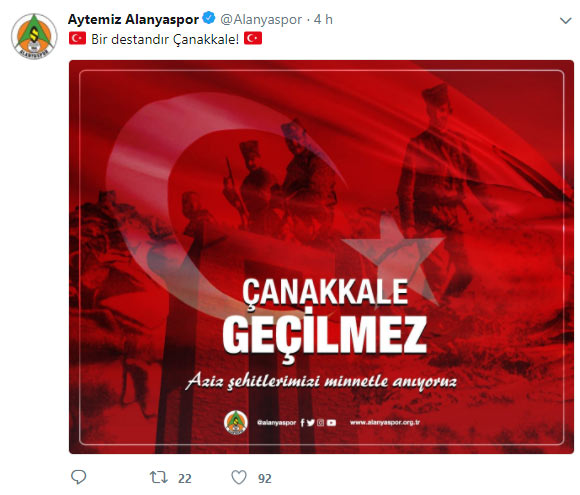 Futbol dünyasından 18 Mart paylaşımları