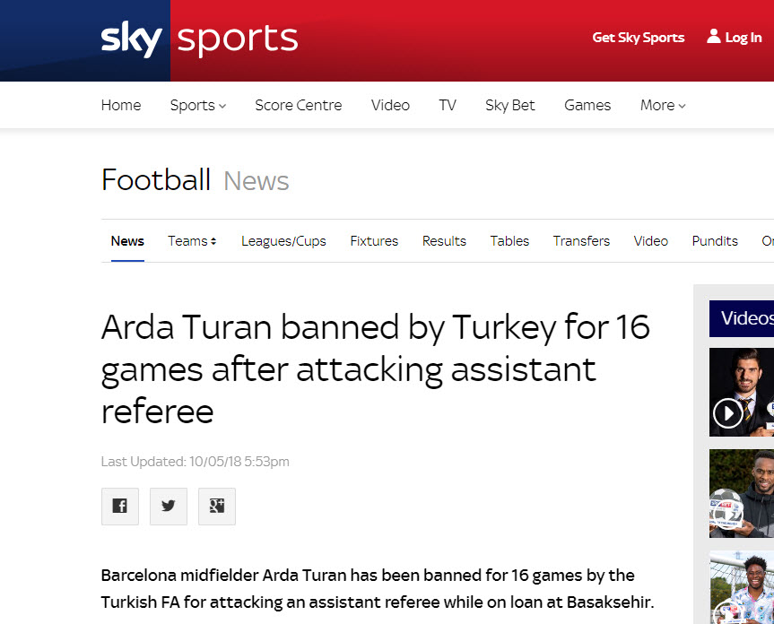 Arda Turan’ın 16 maçlık men cezası dünyada yankı uyandırdı!