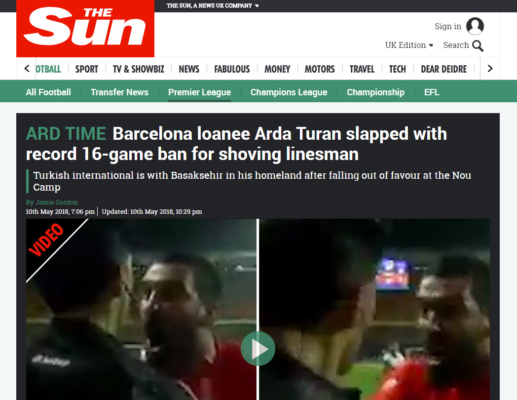 Arda Turan’ın 16 maçlık men cezası dünyada yankı uyandırdı!