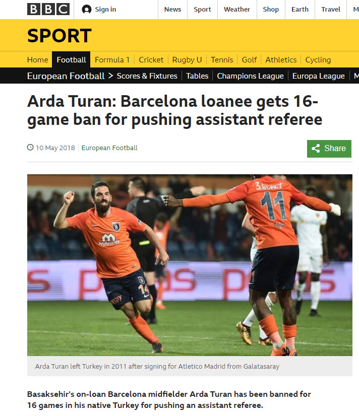 Arda Turan’ın 16 maçlık men cezası dünyada yankı uyandırdı!