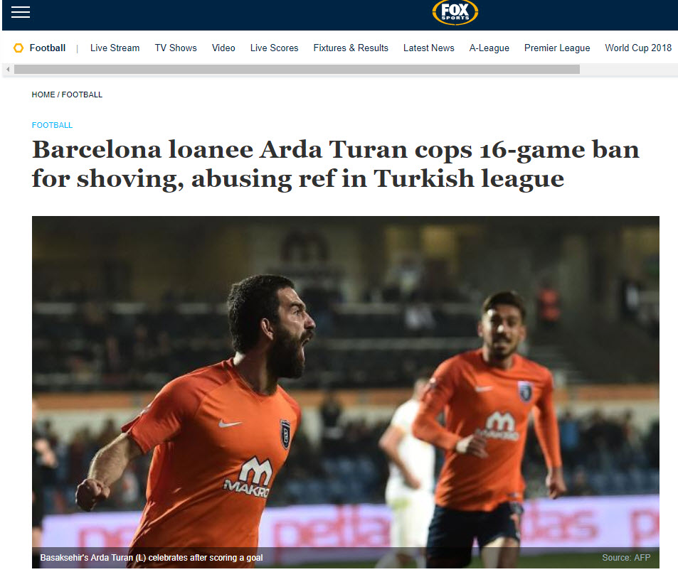 Arda Turan’ın 16 maçlık men cezası dünyada yankı uyandırdı!