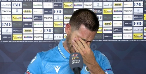 San Marino - Cebelitarık maçı sonrası duygusal anlar! Gözyaşlarına hakim olamadı