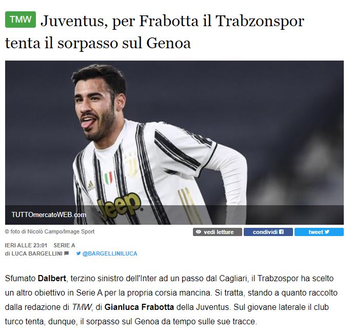 Son dakika transfer haberleri: Juventus’un yıldızı Trabzonspor’a! Gianluca Frabotta...
