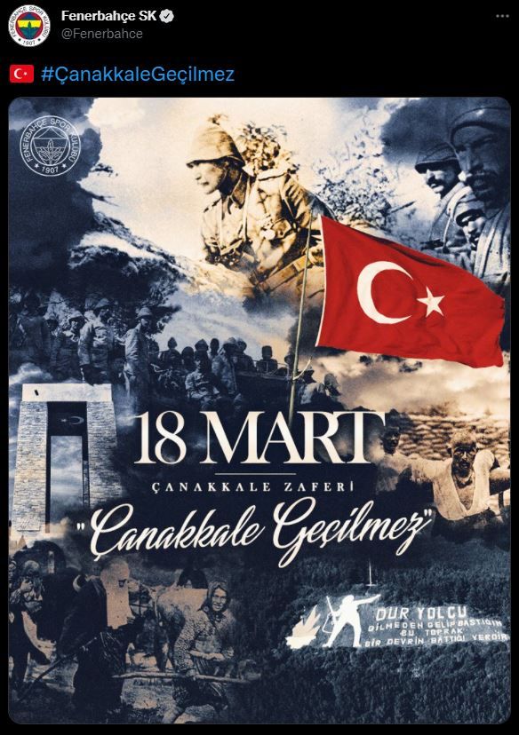 Spor camiasından 18 Mart Çanakkale Zaferi paylaşımları!