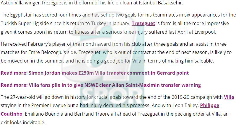 TRANSFER HABERİ - Aston Villa Trezeguet için kararını verdi! Bonservisi...