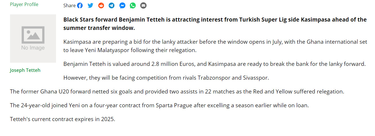 Trabzonspor’dan Benjamin Tetteh bombası!