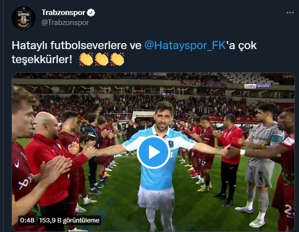 Hataysporlu oyuncular Trabzonsporlu futbolcuları alkışladı! İşte o anlar