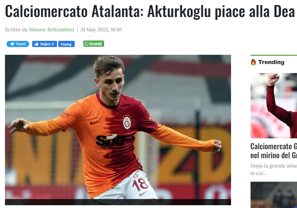 GALATASARAY TRANSFER HABERLERİ | Kerem Aktürkoğlu için İtalya devi devrede!
