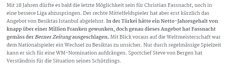 Beşiktaş’a transferde kötü haber! Christian Fassnacht teklifi reddetti