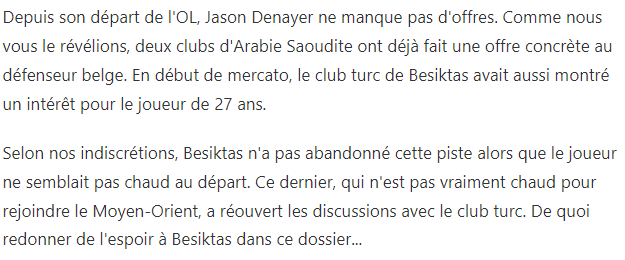 TRANSFER HABERİ: Fransız basını duyurdu! Beşiktaş ve Jason Denayer...