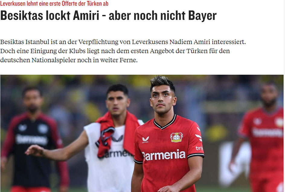 BEŞİKTAŞ TRANSFER HABERLERİ - Beşiktaş’ın Amiri teklifine Bayern Leverkusen cephesi yanıt verdi!