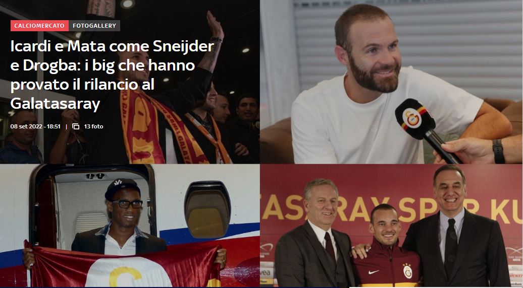 Galatasaray’ın Icardi ve Mata transferine Drogba ile Sneijder benzetmesi!