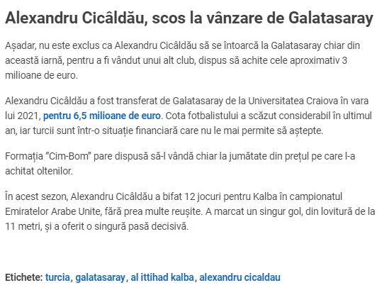 Galatasaray’dan Cicaldau kararı! O rakama satılacak