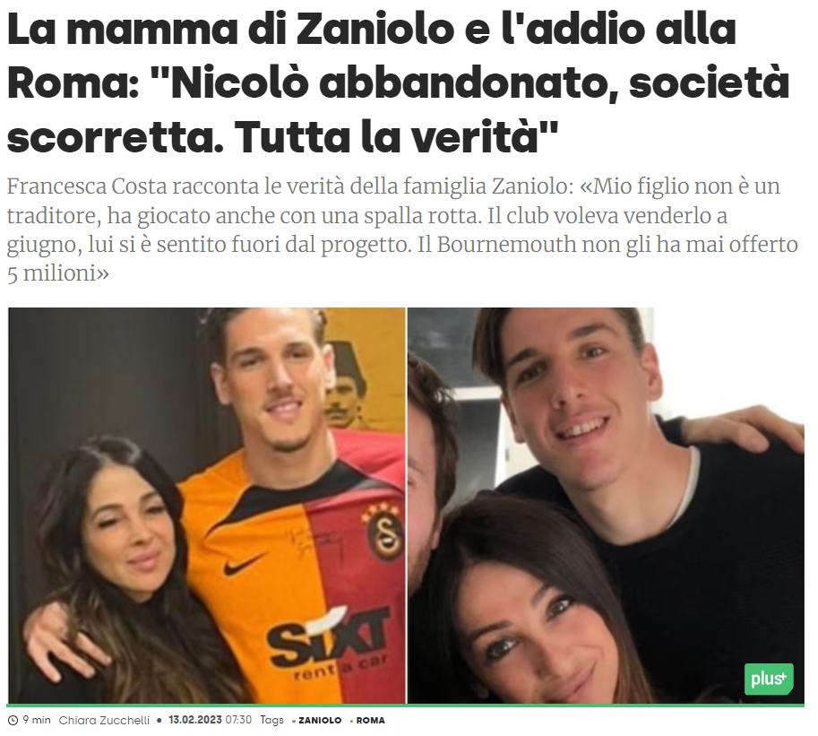 Nicolo Zaniolo’nun annesi İtalyan basınına konuştu! Galatasaray’da küllerinden doğacak
