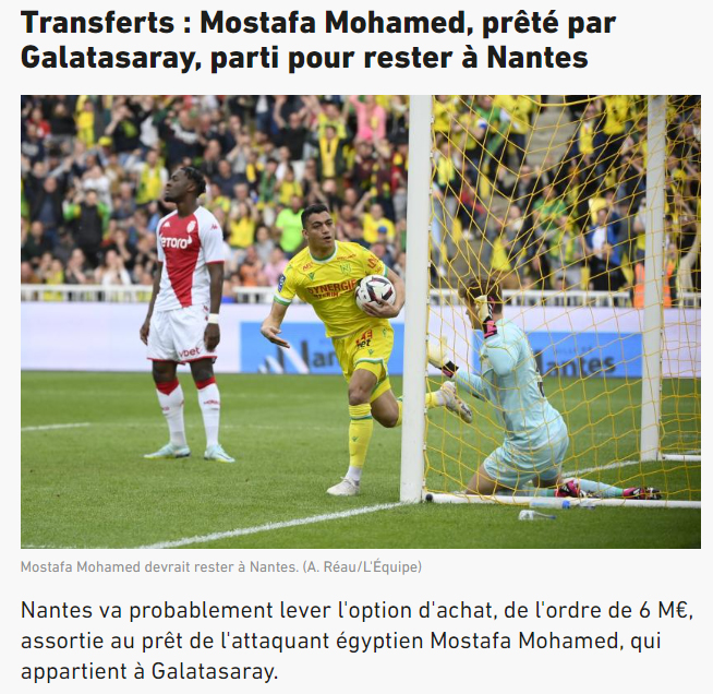 GALATASARAY TRANSFER HABERLERİ: Nantes’tan Mostafa Mohamed kararı! Satın alma opsiyonu...