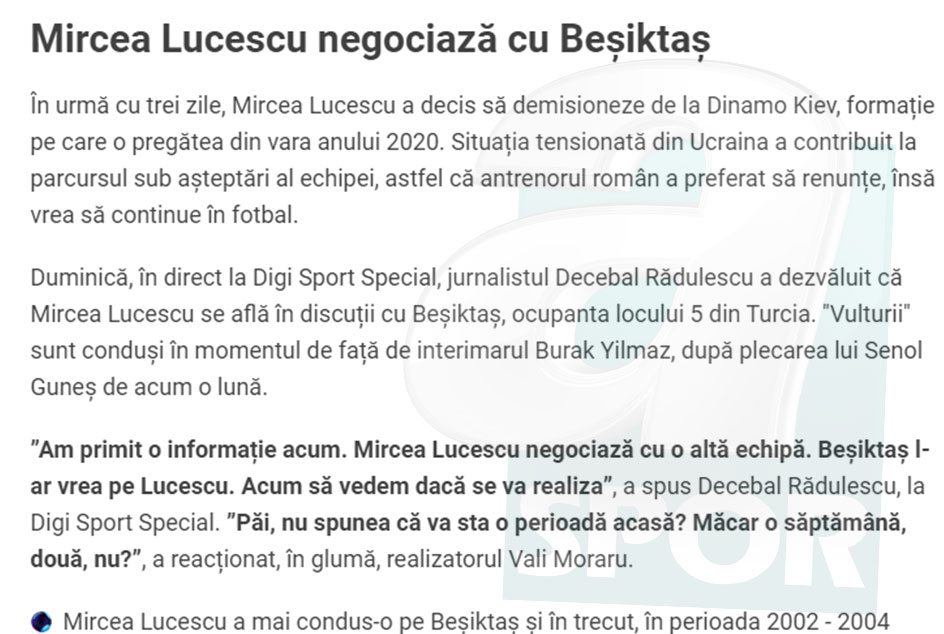 SON DAKİKA: Beşiktaş’ta Mircea Lucescu iddiası!