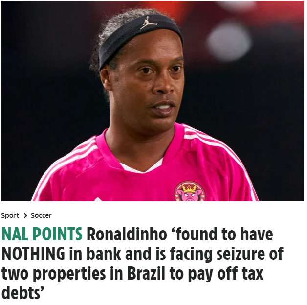 Ronaldinho iflas etti! İşte banka hesabında kalan para