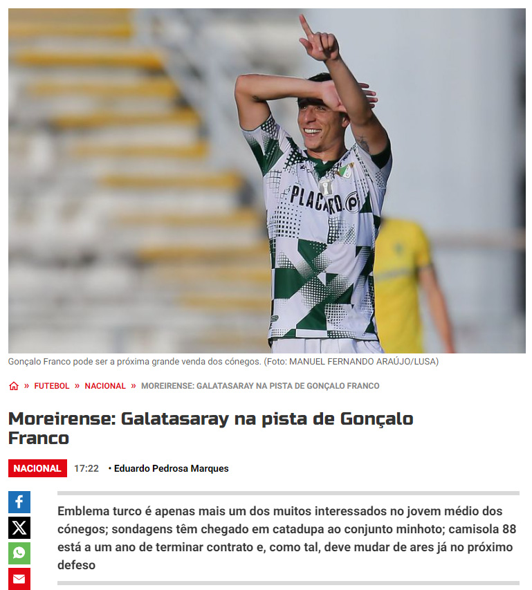 Flaş transfer iddiası! Galatasaray’dan orta sahaya Portekizli yıldız