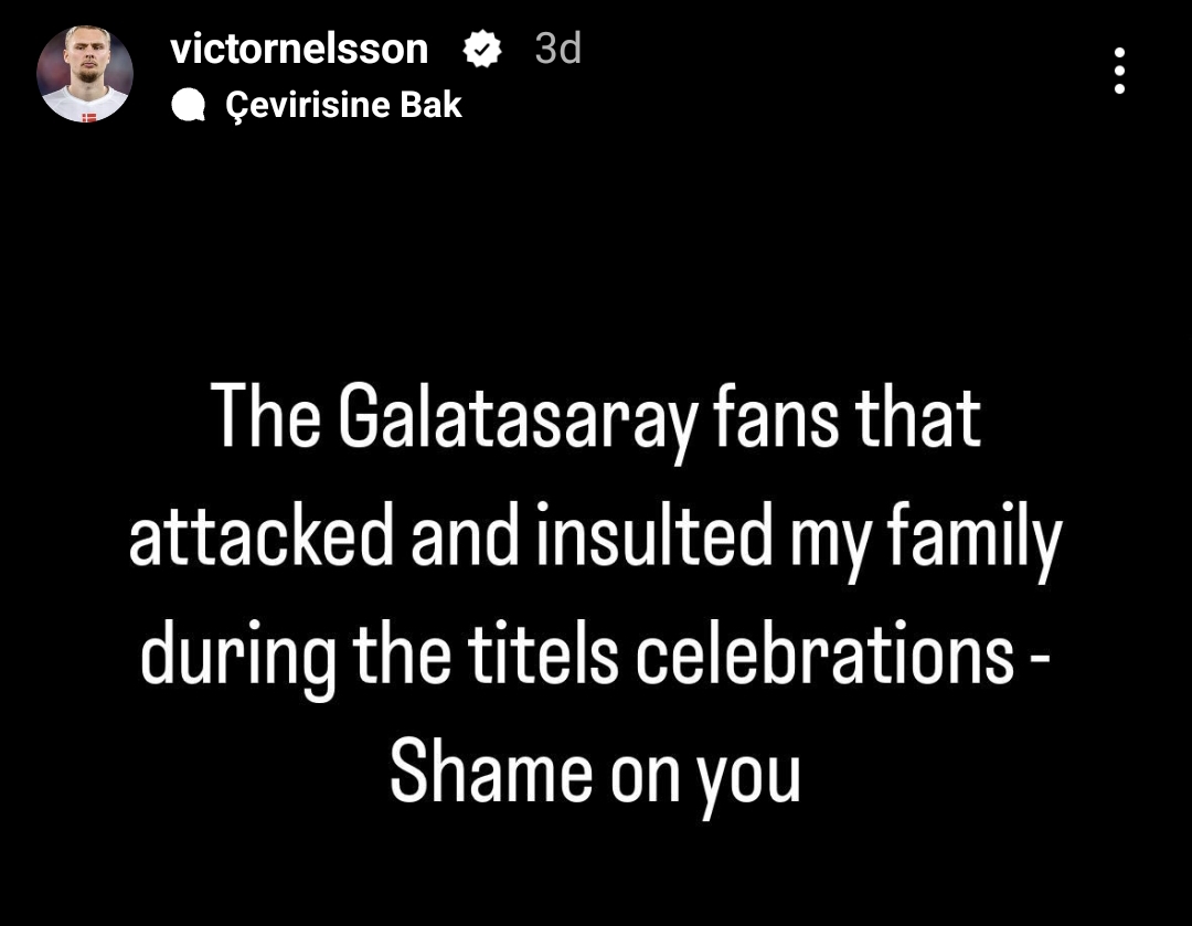 Victor Nelsson’dan Galatasaray taraftarlarına olay tepki! Yazıklar olsun