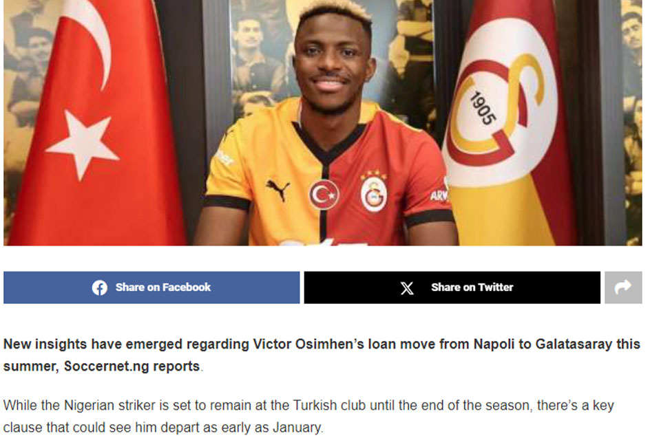 TRANSFER HABERİ - Galatasaray’da Victor Osimhen şoku! Devre arasında...