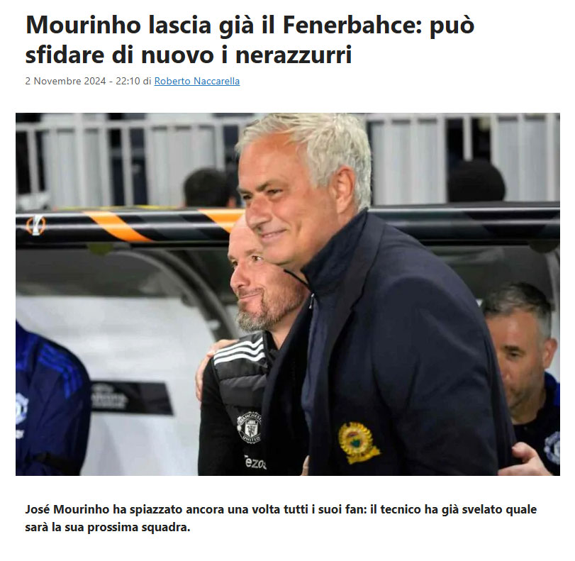 TRANSFER HABERİ: İşte Mourinho’nun Fenerbahçe’den sonraki adresi!