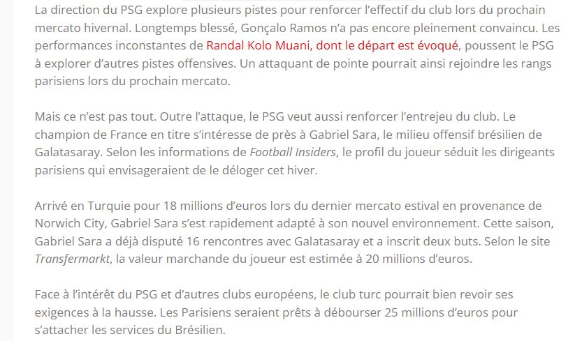 GALATASARAY HABERİ | Gabriel Sara’ya PSG kancası! İşte ödenecek bonservis bedeli