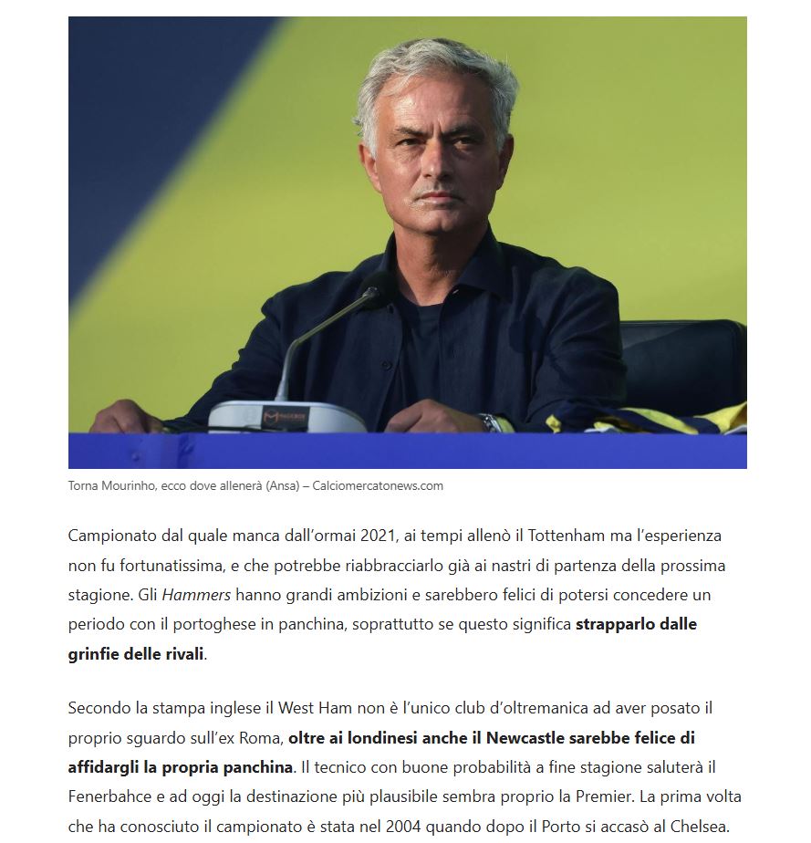 FENERBAHÇE HABERİ | İngiliz basını duyurdu! Jose Mourinho Premier Lig’e geri dönüyor