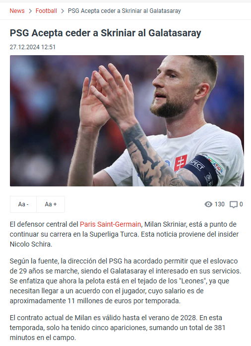 Galatasaray’da Milan Skriniar gelişmesi! PSG’den transfer kararı çıktı