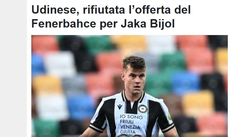 TRANSFER HABERİ | Udinese’den Fenerbahçe’ye Jaka Bijol cevabı!