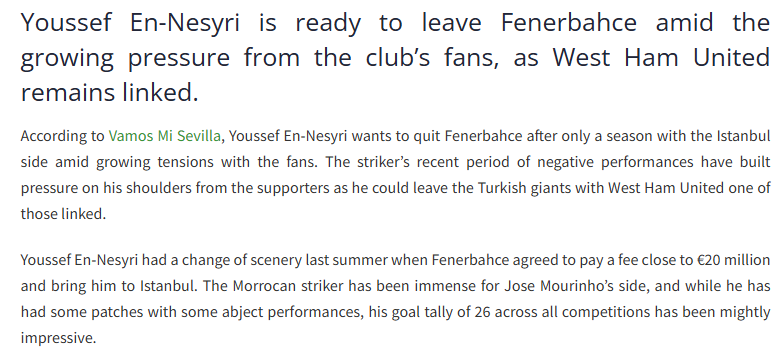 FENERBAHÇE HABERİ |’Takımdan ayrılmak istiyor’ Youssef En-Nesyri için flaş Premier Lig iddiası