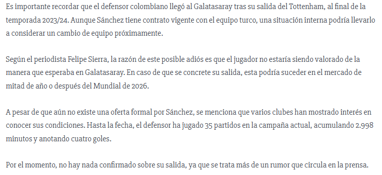 Galatasaray’a Davinson Sanchez şoku! Öyle bir karar aldı ki...