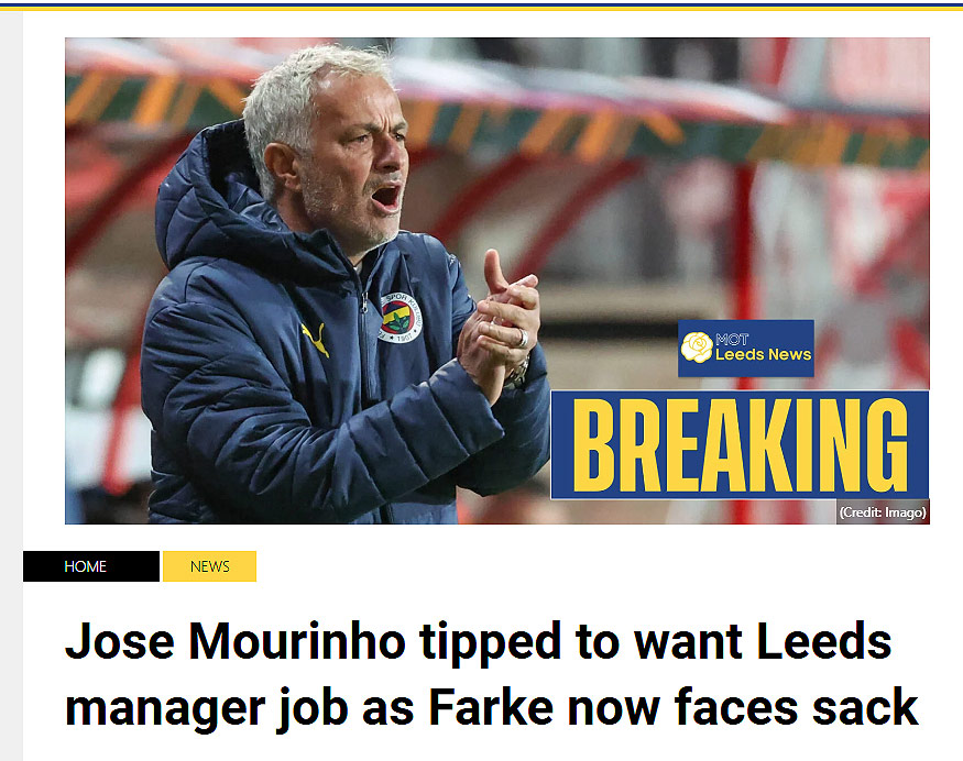 Jose Mourinho Fenerbahçe’den ayrılıyor mu? Flaş Leeds United iddiası!