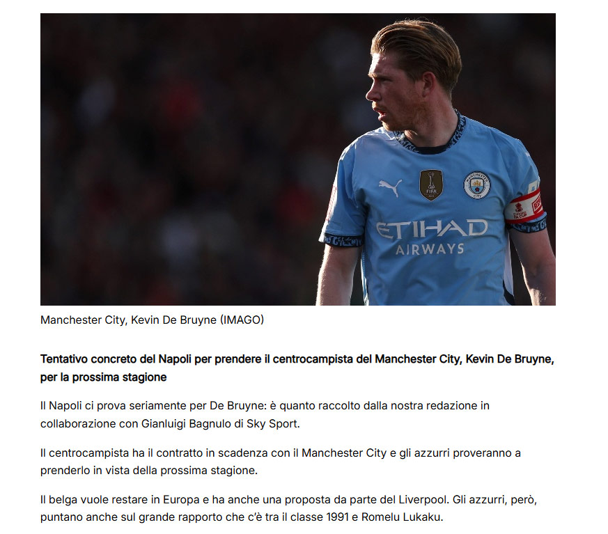 Galatasaray’a transferde kötü haber! Kevin De Bruyne…