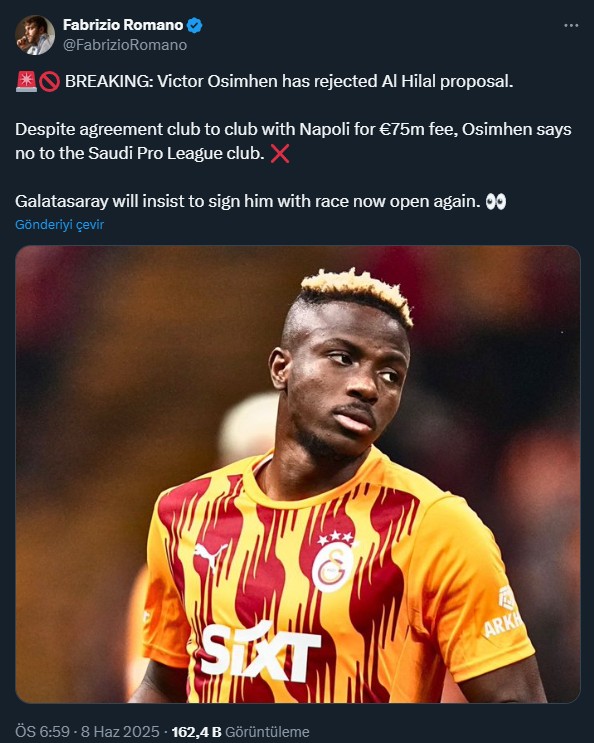 TRANSFER HABERİ: Osimhen’den Galatasaraylılara müjde! Transfer kapandı