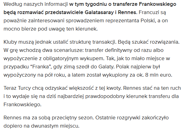 Galatasaray’da Frankowski için flaş transfer iddiası! İki farklı senaryo masada