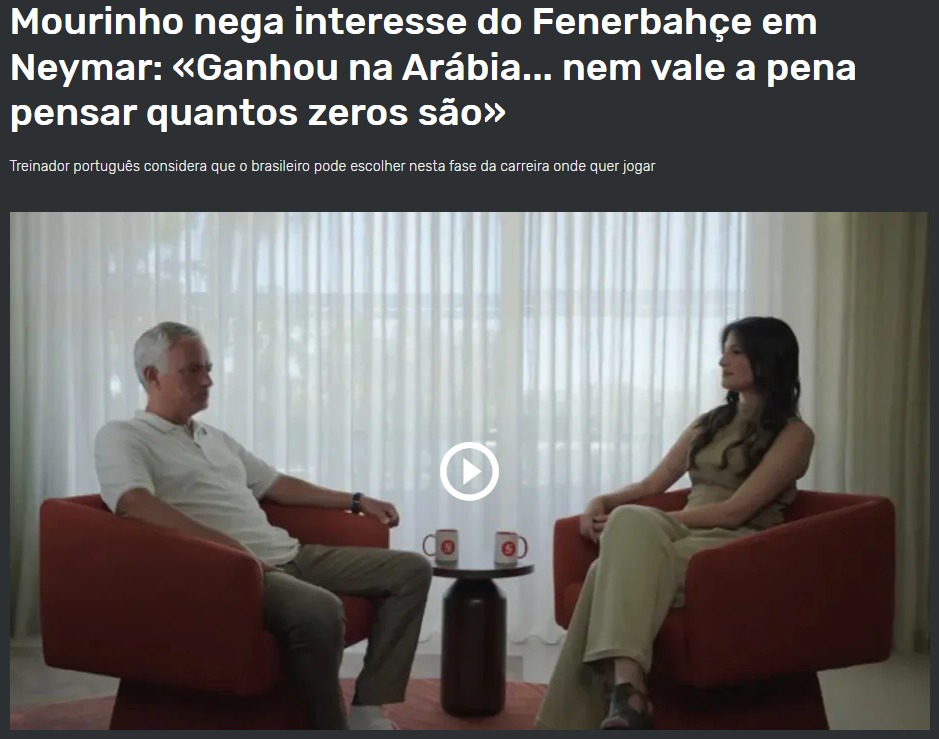 FENERBAHÇE HABERİ: Jose Mourinho’dan Brezilya basınına flaş açıklamalar!