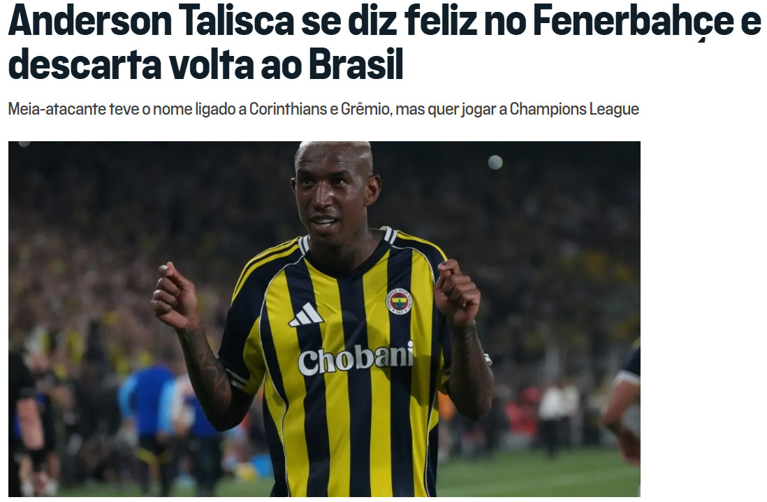 FENERBAHÇE HABERİ: Talisca’dan transfer iddialarına yanıt!