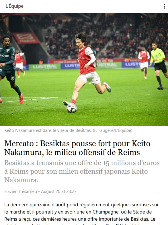BEŞİKTAŞ TRANSFER HABERİ:Beşiktaş Keito Nakamura’yı istiyor!