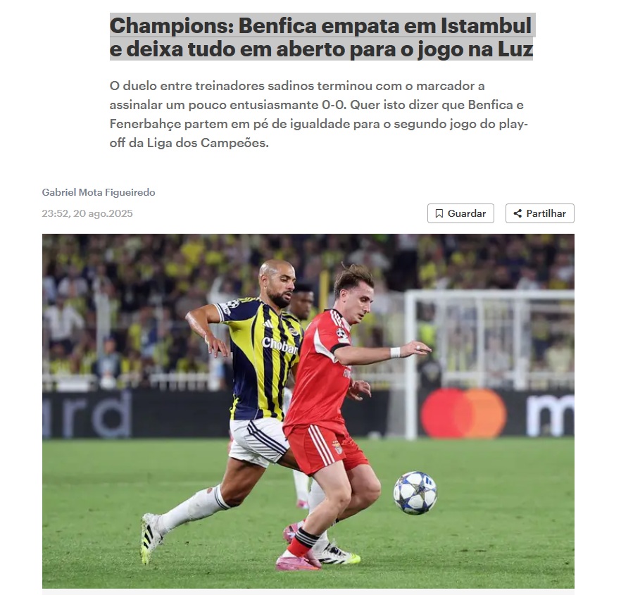 Portekiz basınından F.Bahçe-Benfica yorumları!