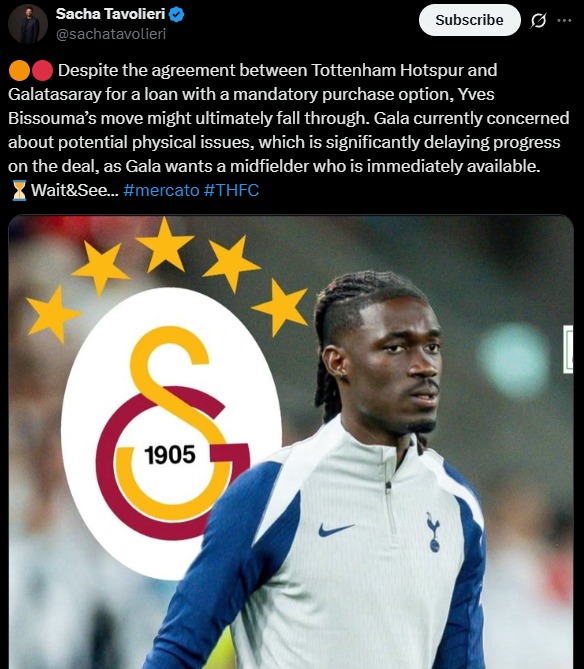 TRANSFER HABERİ: Galatasaray’da flaş Bissouma gelişmesi!