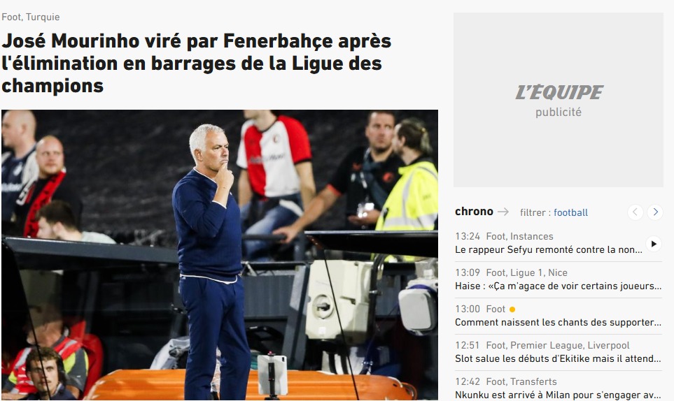 FENERBAHÇE HABERİ: Mourinho Dünya’da gündem oldu!