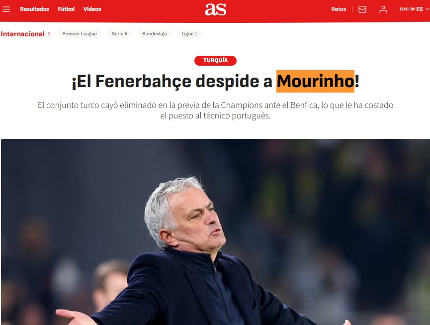 FENERBAHÇE HABERİ: Mourinho Dünya’da gündem oldu!