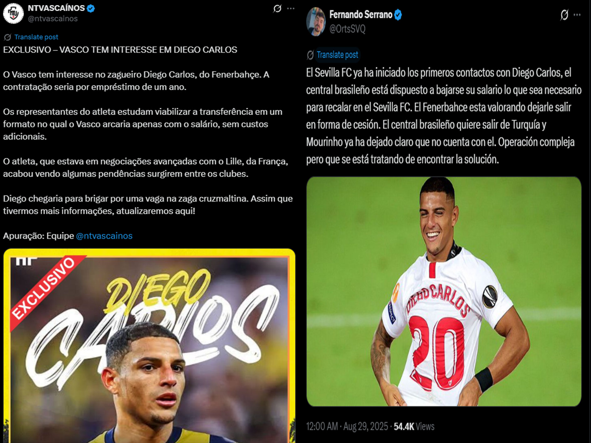 FENERBAHÇE TRANSFER HABERİ: Diego Carlos’un iki talibi daha var!