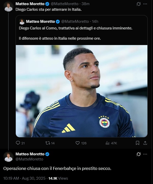 FENERBAHÇE HABERİ: Diego Carlos transferinde flaş gelişme!